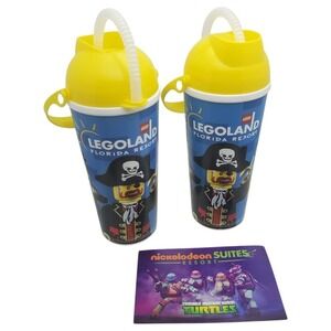 Legoland Florida Resort Souvenir Cups Pirate Lego‎ Man and A Nick Hotel Postcard